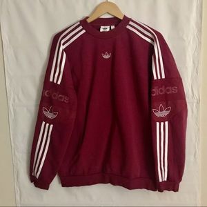 Unique Euro ADIDAS Sweatshirt - Cranberry - Size - small